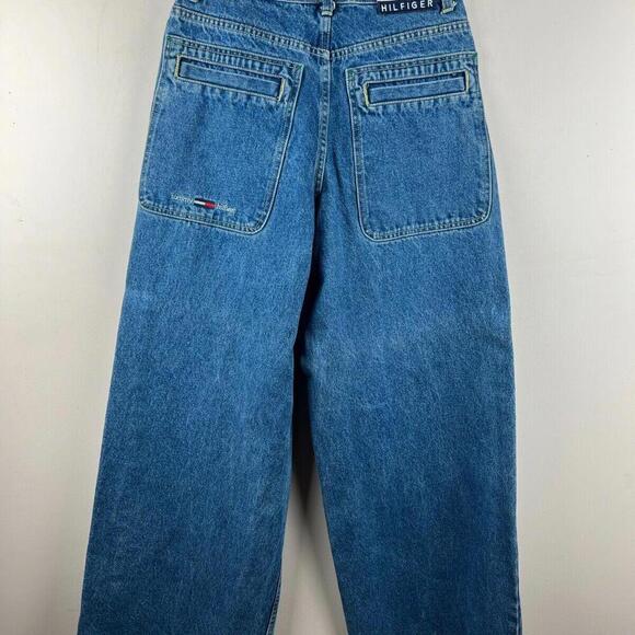Y2k Tommy Hilfiger Baggy Jeans women's size 5 Vintage Jeans 28 waist - Picture 1 of 9